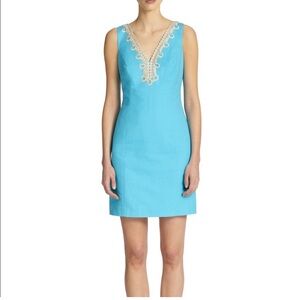 Lilly Pulitzer Bentley Searulean blue shift dress size 2
